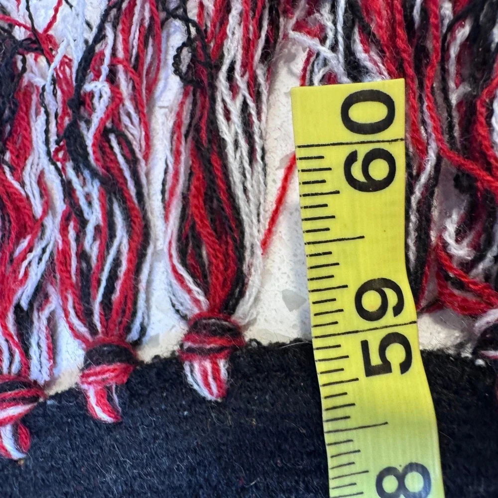 Chicago Blackhawks 47 Brand NHL Knit Scarf Black Red White Logo Fringe OSFA